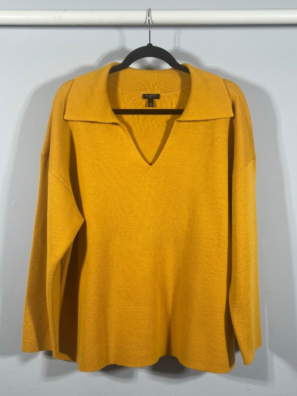 Talbots Sweater Womens Milano Stitch Johnny Collar Pullover Wool Blend 2X Casual